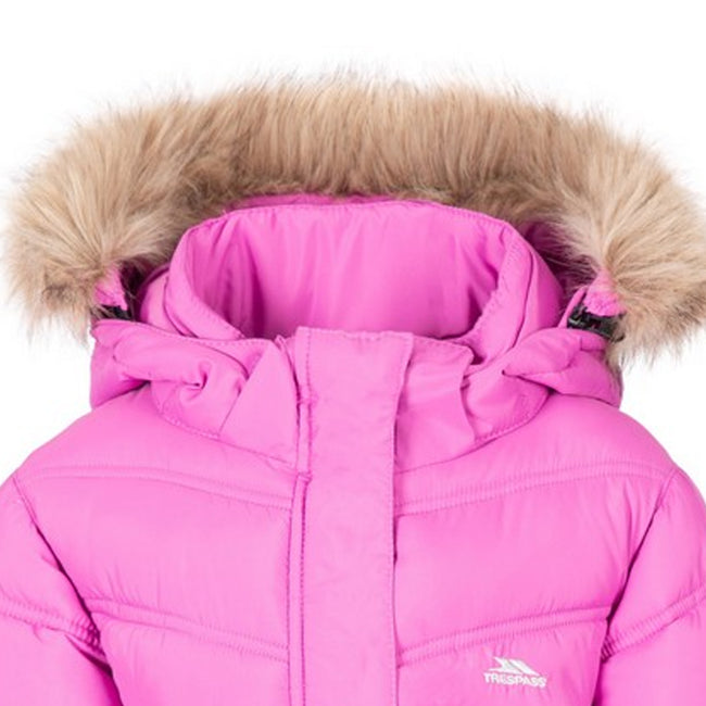 Deep Pink - Side - Trespass Girls Charming Padded Jacket