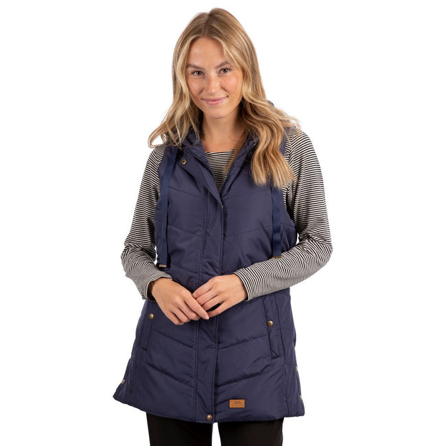 Navy - Pack Shot - Trespass Womens-Ladies Juniper Padded Gilet