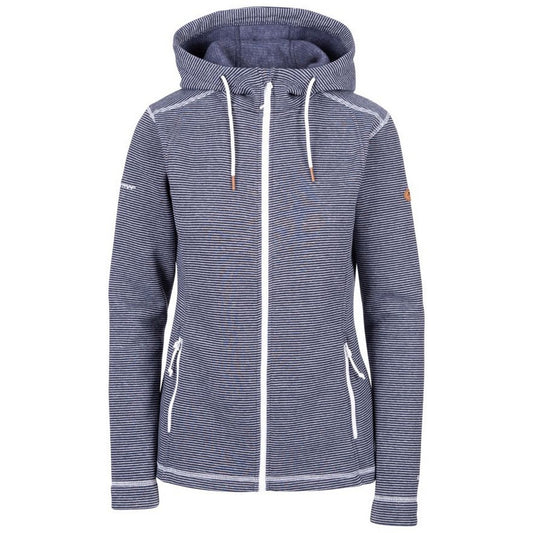 Navy - Front - Trespass Womens-Ladies Rootless Stripe Marl AT200 Fleece Jacket