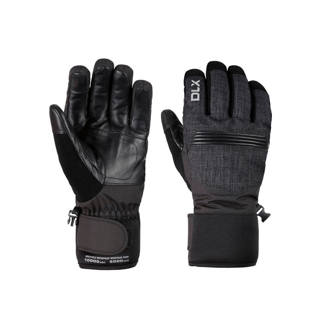 Black - Front - Trespass Unisex Adult Sidney Leather Palm Snow Sports Gloves