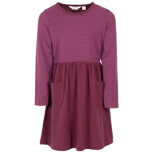 Fig - Front - Trespass Girls Forgotten Stripe Jersey Casual Dress