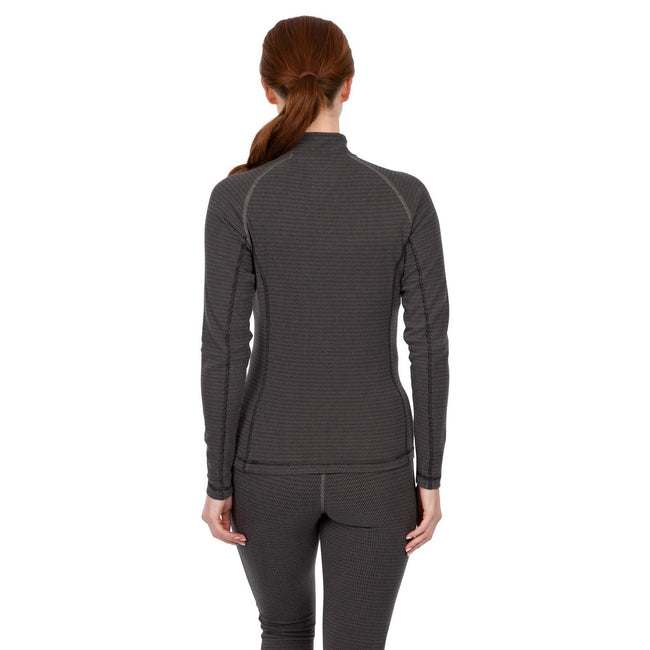 Black-Storm Grey - Side - Trespass Womens-Ladies Gina Base Layer Top