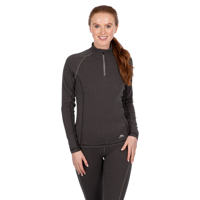 Black-Storm Grey - Lifestyle - Trespass Womens-Ladies Gina Base Layer Top