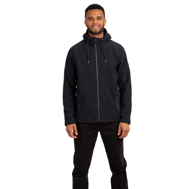 Black - Close up - Trespass Mens Sheelane Marl Fleece Jacket