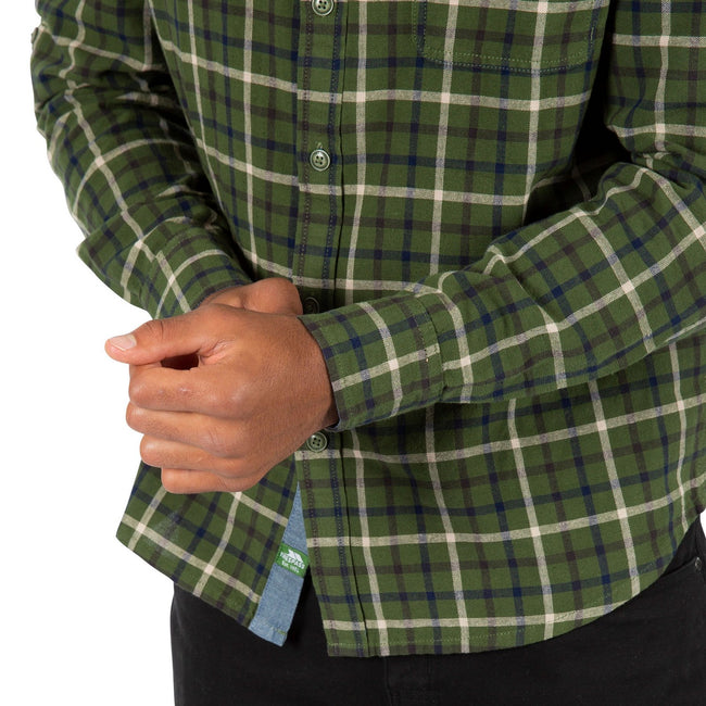Green - Lifestyle - Trespass Mens Withnell Checked Cotton Shirt