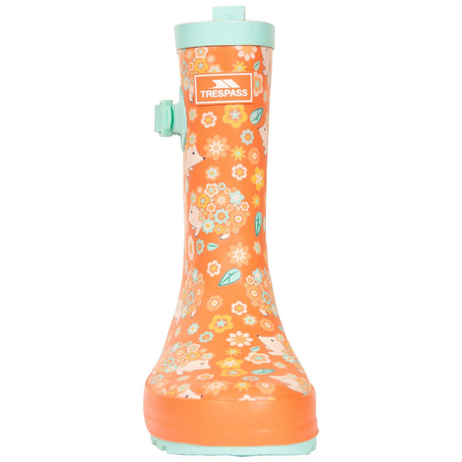 Blue-Yellow - Close up - Trespass Childrens-Kids Puddle Wellington Boots