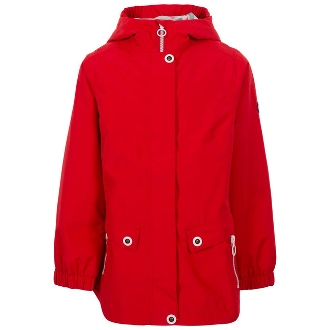 Red - Front - Trespass Girls Flourish TP75 Waterproof Jacket