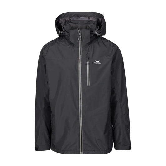Black - Front - Trespass Mens Hinderclay TP75 Waterproof Jacket