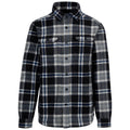 Black - Front - Trespass Mens Checkley Checked Microfleece Shirt