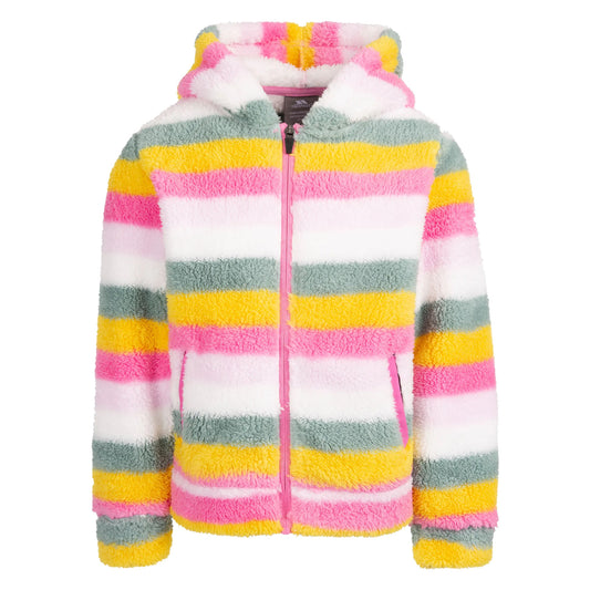 Pale Pink - Front - Trespass Childrens-Kids Wonderful Stripe Fleece Jacket
