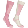 Candy Pink-Off White - Front - Trespass Childrens-Kids Convex Ski Socks (Pack of 2)