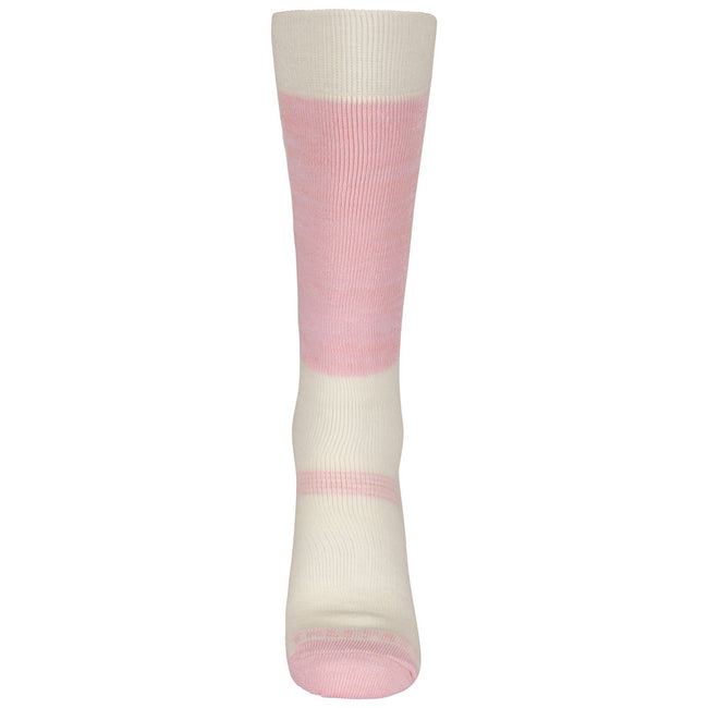 Candy Pink-Off White - Side - Trespass Childrens-Kids Convex Ski Socks (Pack of 2)