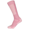 Candy Pink-Off White - Close up - Trespass Childrens-Kids Convex Ski Socks (Pack of 2)