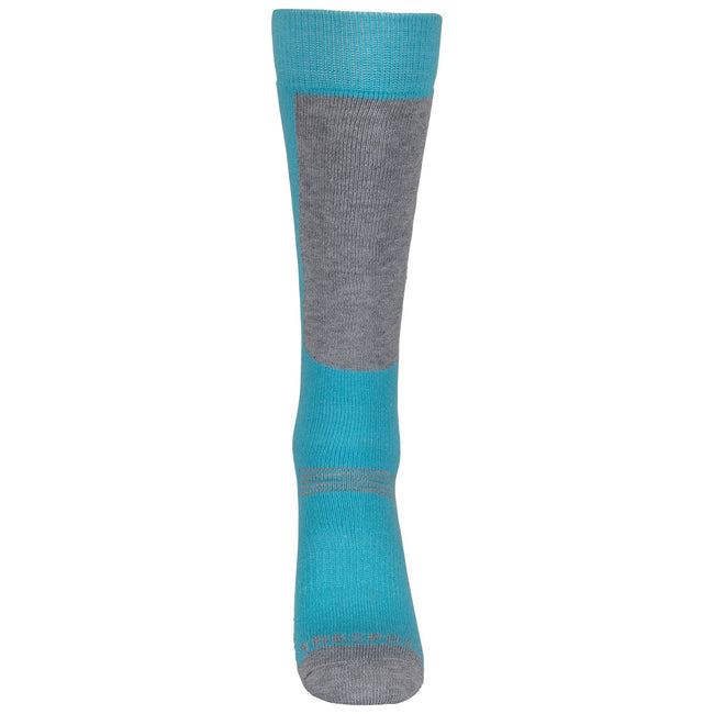 Navy-Cyber Blue - Lifestyle - Trespass Childrens-Kids Convex Ski Socks (Pack of 2)