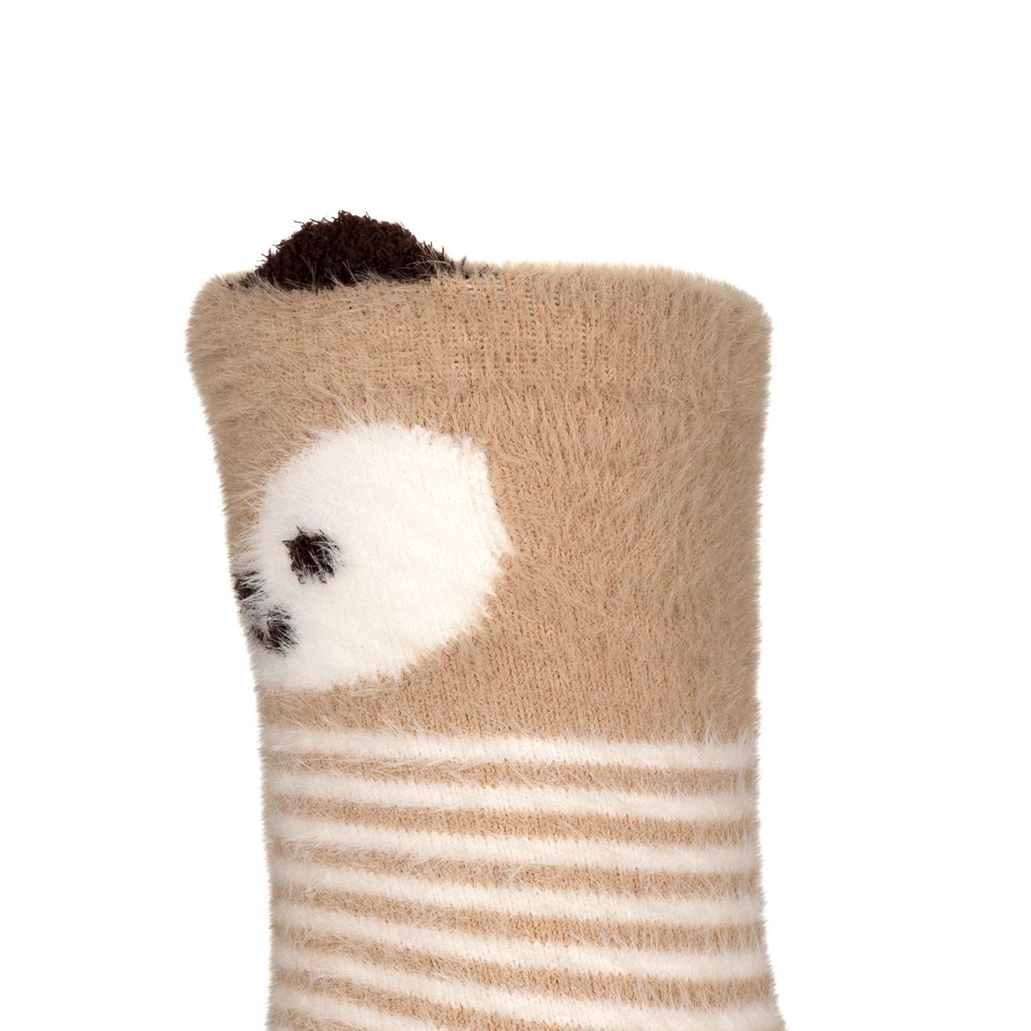 Beige - Close up - Trespass Childrens-Kids Cosy Animal Face Socks