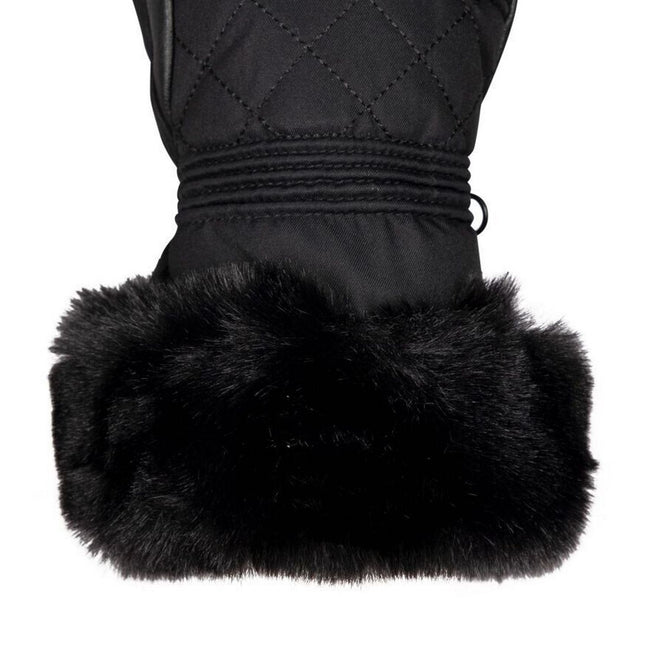 Black - Pack Shot - Trespass Womens-Ladies Dirin Leather Ski Gloves