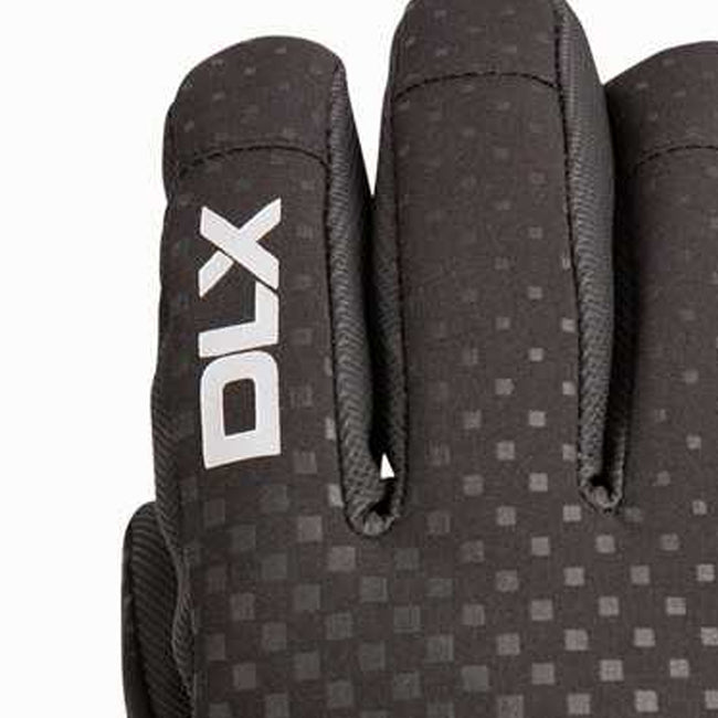 Black - Side - Trespass Childrens-Kids Alpeak Leather Gloves