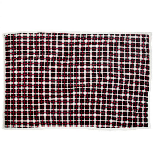 Red-Black-White - Front - Trespass Vallon Sherpa Blanket