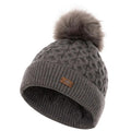 Dark Grey - Side - Trespass Womens-Ladies Freja Pom Pom Beanie