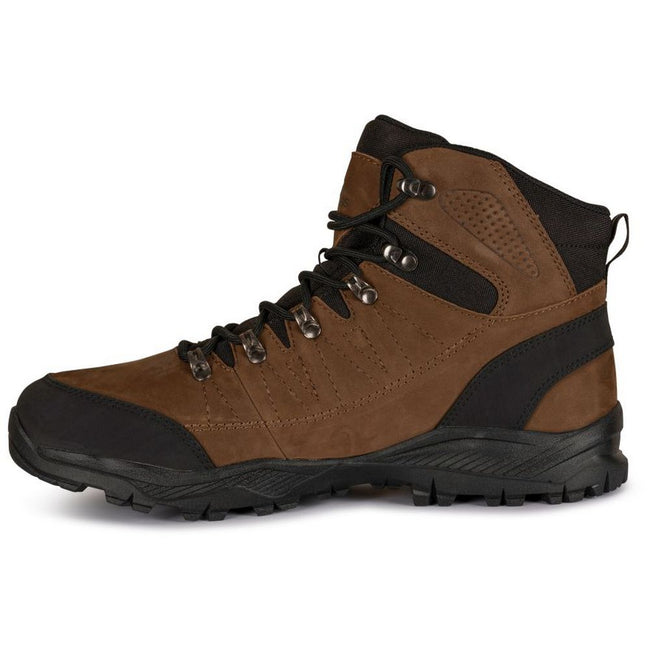 Light Brown - Side - Trespass Mens Corrie Leather Hiking Boots