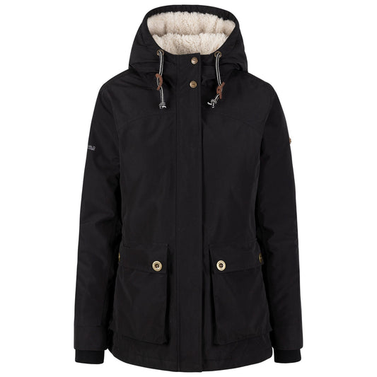 Black - Front - Trespass Womens-Ladies Token Waterproof Jacket