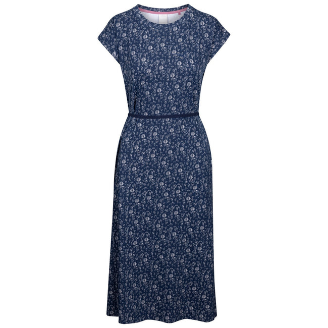 Navy - Front - Trespass Womens-Ladies Portia Flower Casual Dress