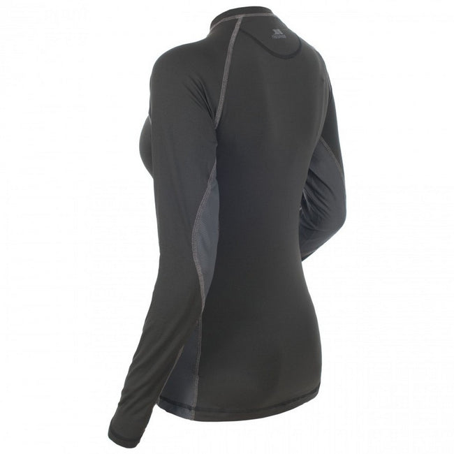 Black - Back - Trespass Womens-Ladies Exploit Long Sleeve Base Layer Top