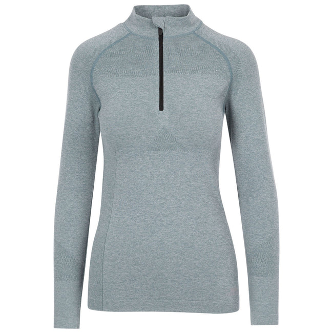 Teal Mist - Front - Trespass Womens-Ladies Pelina Half Zip Long-Sleeved Active Top