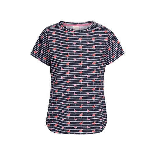 Navy - Front - Trespass Womens-Ladies Cara Flamingo Casual Top