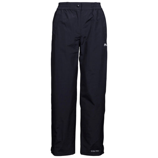 Black - Front - Trespass Womens-Ladies Tilbury TP75 Waterproof Trousers