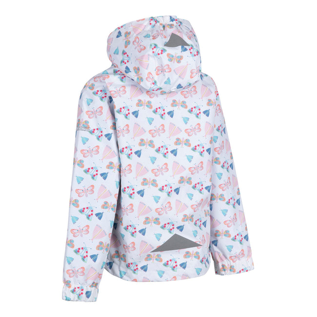 White - Back - Trespass Girls Fluttery TP50 Waterproof Jacket