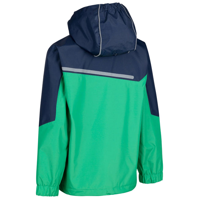 Clover-Navy - Back - Trespass Boys Submerged Waterproof Jacket