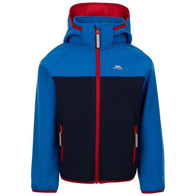 Navy - Front - Trespass Childrens-Kids Hanbury Soft Shell Jacket