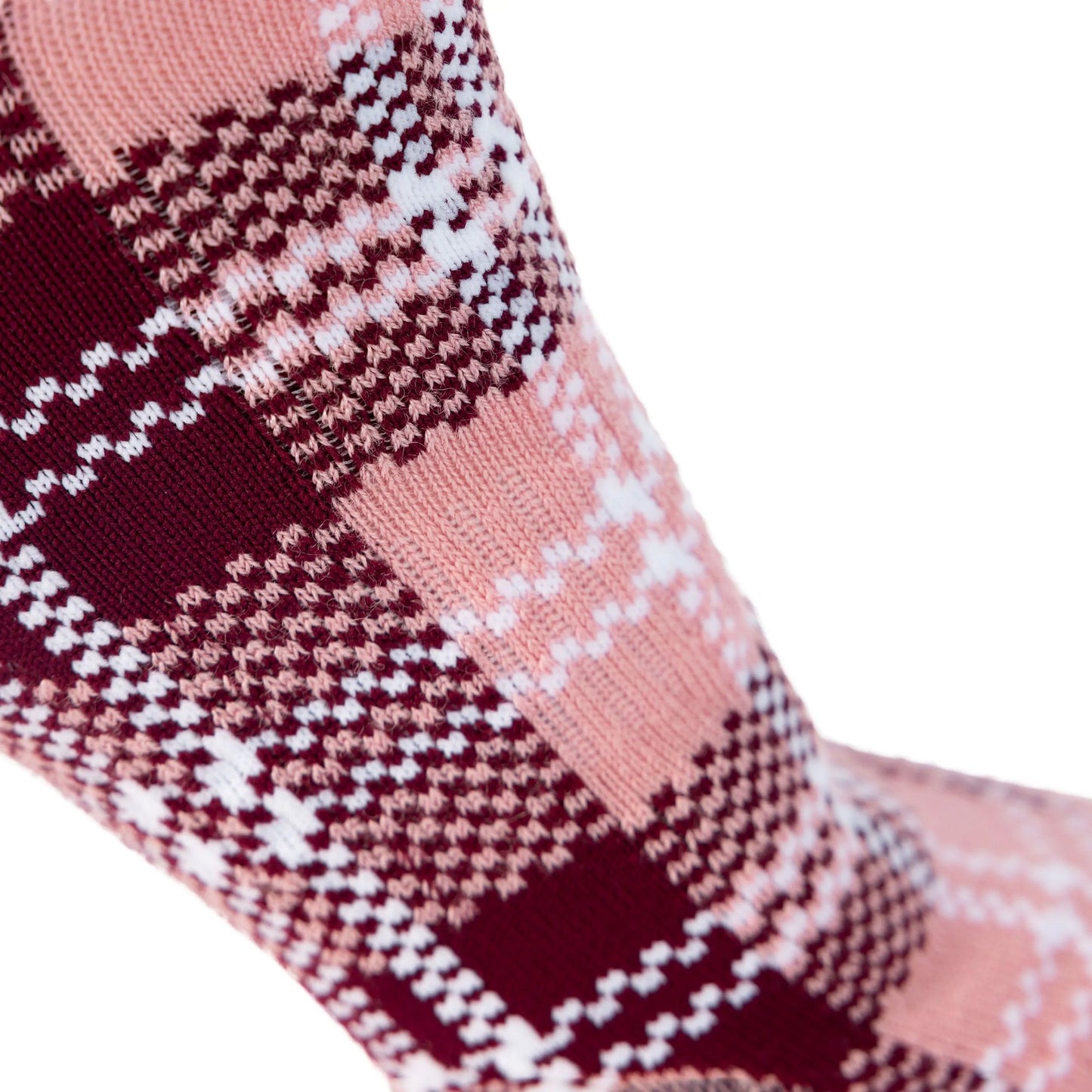 Dark Cherry - Close up - Trespass Unisex Adult Fergus Checked Socks