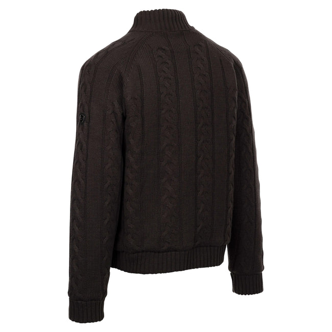 Dark Grey - Back - Trespass Mens Dipton Knitted Jacket