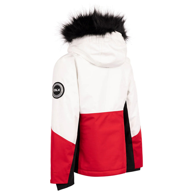 Red - Back - Trespass Girls Shelbie DLX Ski Jacket