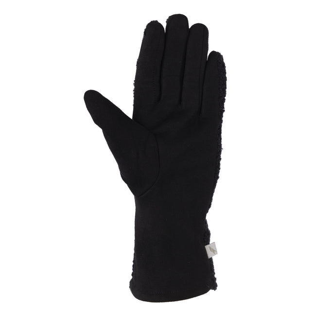 Black - Back - Trespass Womens-Ladies Pisa Sherpa Winter Gloves