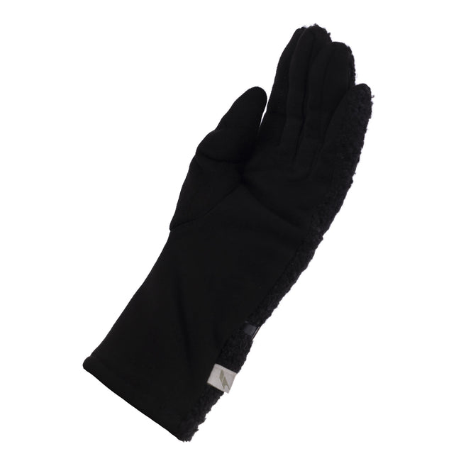 Black - Side - Trespass Womens-Ladies Pisa Sherpa Winter Gloves