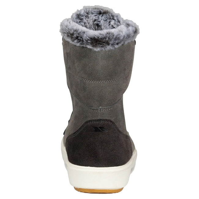 Grey - Side - Trespass Womens-Ladies Korinna Suede Lace Up Snow Boots