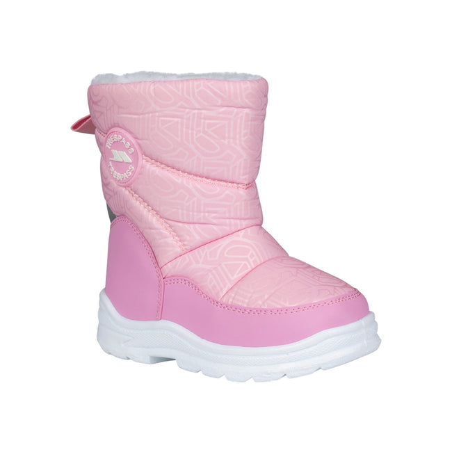 Pink - Front - Trespass Childrens-Kids Snowflake Snow Boots