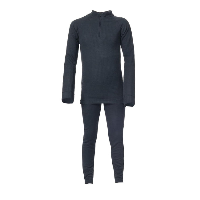 Black - Back - Trespass Childrens-Kids Unite360 Thermal Base Layers Set