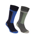 Navy-Flint - Front - Trespass Unisex Adult Winski Ski Socks (Pack of 2)