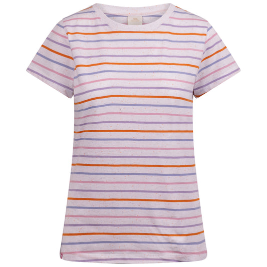 White-Multicoloured - Front - Trespass Womens-Ladies Michaela Striped T-Shirt