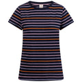 Navy-Multicoloured - Front - Trespass Womens-Ladies Michaela Striped T-Shirt
