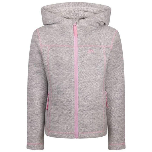 White-Pink - Front - Trespass Girls Shawna Fleece Full Zip Hoodie