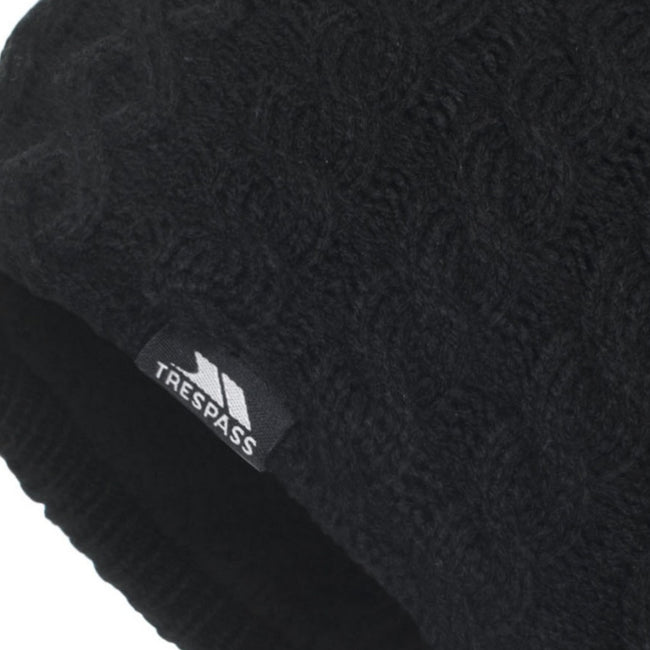 Black - Side - Trespass Womens-Ladies Kendra Beanie Hat