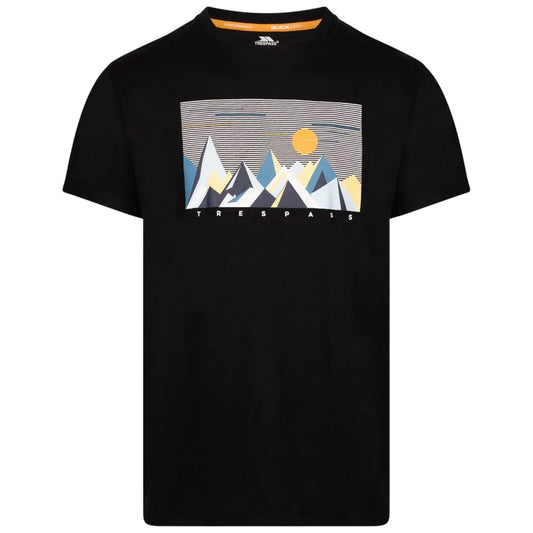 Black - Front - Trespass Mens Ennadai Printed T-Shirt