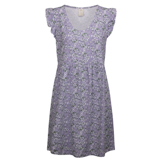 Grey-Light Pink - Front - Trespass Womens-Ladies Gertha Daisy Jersey Dress