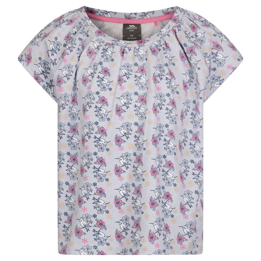 Grey Skies - Front - Trespass Girls Josey Flowers Top