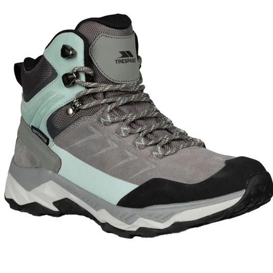 Grey - Front - Trespass Womens-Ladies Ismay Suede Waterproof Walking Boots